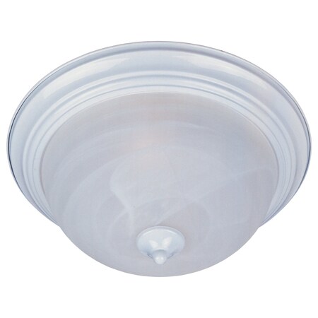 Maxim One Light White Marble Glass Bowl Flush Mount 5840MRWT